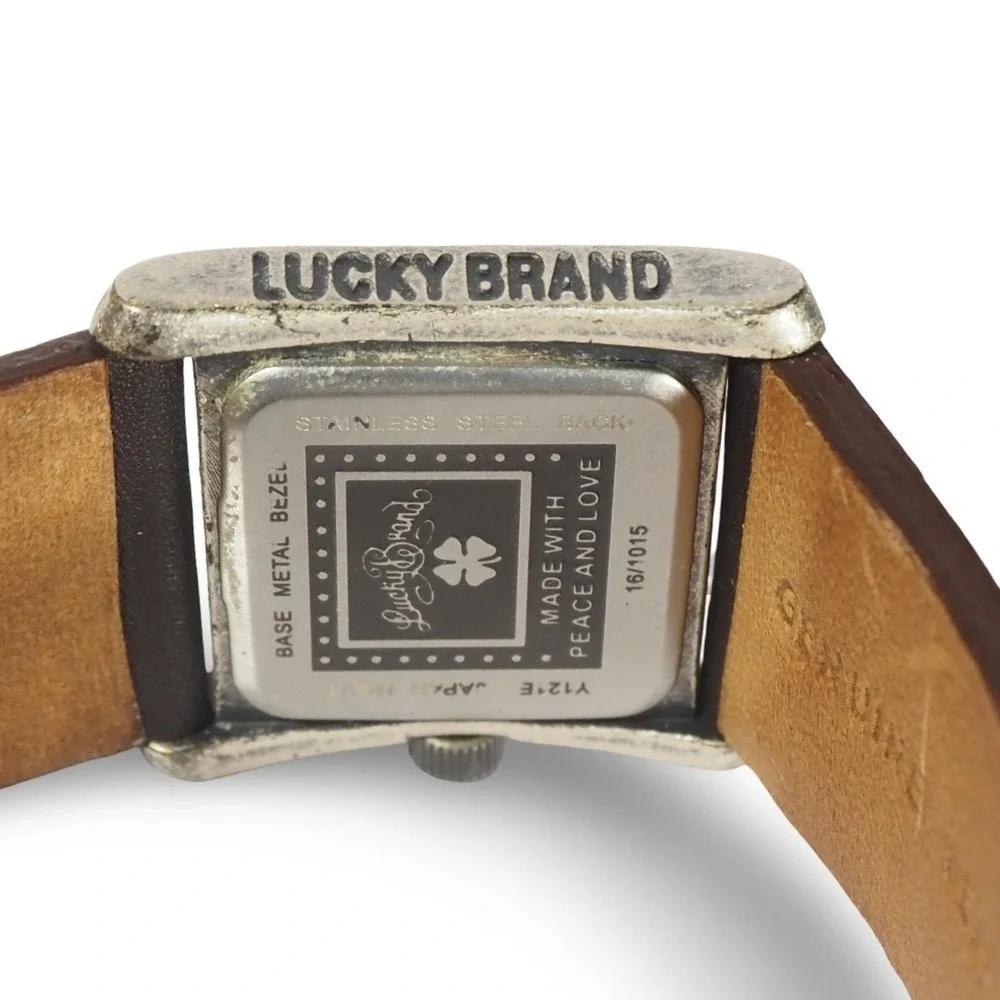 Lucky Brand Quartz Watch Y121E Patchwork Leather‎ Band Women Brown Multicolor